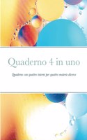 Quaderno 4 in uno: Quaderno con quattro interni per quattro materie diverse