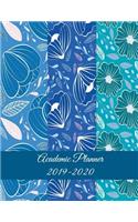 Academic Planner 2019-2020: Blue Sky Color Floral, Two year Academic 2019-2020 Calendar Book, Weekly/Monthly/Yearly Calendar Journal, Large 8.5" x 11" Daily journal Planner, 24