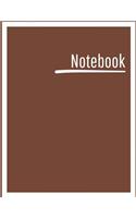 Notebook: Unlined Blank Large with Page Numbers Soft Matte Brown Memo Book-Journaling Memories