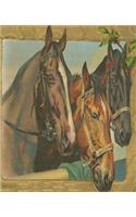 Rustic Vintage Christmas Horses Holly Berries School Comp Book 130 Pages