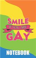 Smile If You Are Gay: Notebook for Proud Gays. Lgbt Pride Lined Notebook with a Community Flag and Rainbow