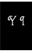 Y I: Double Monogram Journal, 100 Pages, 6x9 Inches, Black Glossy Cover