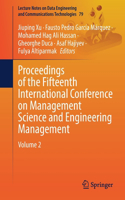 Proceedings of the Fifteenth International Conference on Management Science and Engineering Management