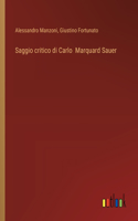 Saggio critico di Carlo Marquard Sauer