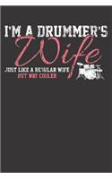 Notebook: Drums Drummers Wife Vintage Gift Drum Lover Dot Grid 6x9 120 Pages