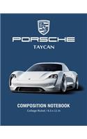 Porsche Taycan Composition Notebook College Ruled / 8.5 x 11 in