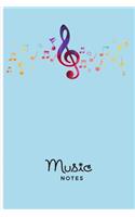 Music Notes: Musical Journal For Kids Teens Adults; Songwriter Daily Lesson Notebook; 100 Pages 6x9in;