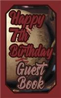 Happy 7th Birthday Guest Book: 7 Seventh Seven Baseball Celebration Message Logbook for Visitors Family and Friends to Write in Comments & Best Wishes Gift Log (Birth Day Guestboo