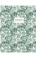 Dot Grid Journal - Dotted Notebook, 8.5 x 11: Vintage Green Floral Soft Cover, Extra Large