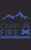 Camp Fire: Camp Fire: Notebook / Journal gift (6 x 9 inch - 110 pages - checkered / graphpaper 4x4)