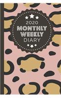 2020 Monthly Weekly Diary: 1 Year, January to December, UK Schedule and Appointment Planner for Goal Setting and Reflection with a Cheetah Design