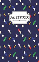 Notebook: With colourful cute tablets with pills capsules background suitable for writing notes journal & creating to do lists and gift idea for pharmacy tech