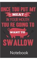 Once You Put My Meat In Your Mouth You Re Going To Want To Swallow: Blank Lined Notebook Write To Do Lists, Drawing, Meeting Note, Goal Setting, Funny Gifts For Christmas Birthday