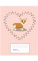 Corgi Composition Book Wide Ruled: Notebook 200 Pages