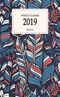 Weekly Planner 2019 8.5 x 11: Beautiful Leaves, Weekly View Planners, 12 Months Calendar, schedule planner,12 Month, January 2019 to December 2019 242 pages 8.5" x 11"