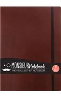 Monsieur Notebook - Real Leather A4 Brown Ruled
