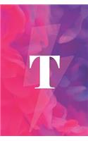 T: Initial Monogram Notebook Notebook for Women, Girls and School 6 X 9 - 110 College-Ruled