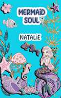 Mermaid Soul Natalie: Wide Ruled Composition Book Diary Lined Journal