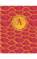 A Initial Monogram Journal: In Fuchsia Pink, Red, and Gold Animal Print (Journal Notebook For Women)