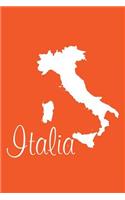 Italia - Orange Lined Notebook with Margins (Italy): 101 Pages, Medium Ruled, 6 x 9 Journal, Soft Cover