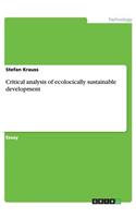 Critical analysis of ecologically sustainable development