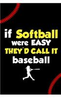 If Softball were Easy they'd Call it Baseball