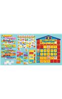 All-In-One Schoolhouse Calendar Bulletin Board