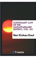 Customary Law of the Muzaffargarh District
