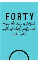 Forty - Hope the day is filled with alcohol, gifts and cock (cake)