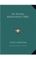 De Papyro Berolinensi (1883)