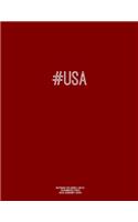 Notebook for Cornell Notes, 120 Numbered Pages, #USA, Burgundy Cover: For Taking Cornell Notes, Personal Index, 8.5"x11", Hashtag Series, Genius Edition