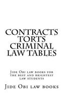 Contracts Torts Criminal Law Tables: Jide Obi Law Books for the Best and Brightest Law Students