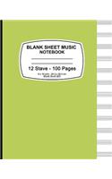 Blank Sheet Music Notebook (Green)