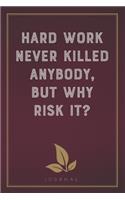 Hard Work Never Killed Anybody But Why Risk It?