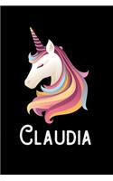 Claudia: Journal (Diary, Notebook) Personalized Custom Name Unicorn Birthday Gift for Girls and Women