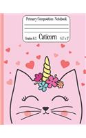 Caticorn Primary Composition Notebook Grades K-2 8.5