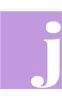 j: Squared Grid Graph Paper Notebook - Personalized Monogram Lowercase Letter j Cover Design in Purple and White