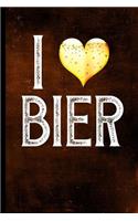I Bier: I Love Bier Oktoberfest Beer Design - 128 College Ruled Pages: 6 x 9 in Blank Lined Journal with Soft Matte Cover - Notebook, Diary, Composition Not