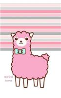 Dot Grid Journal: Stripes & Lamas Diary Dotted Notebook Sketchbook Planner for Coloring, Sketching, Scribbling and Writing for Women, Girls and Teens