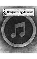 Songwriter Journal: Music Staff and College Rule Lined Paper Notebook Black Music Note