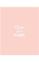 Claire 2019 Planner: Calendar with Daily Task Checklist, Organizer, Journal Notebook and Initial Name on Plain Color Cover (Jan Through Dec), Claire 2019 Planner