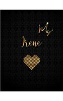 Irene: Black Personalized Lined Journal with Inspirational Quotes