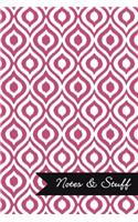 Notes & Stuff - Dusty Rose Lined Notebook in Ikat Pattern: Soft Cover, 6 x 9 Journal, 101 Pages