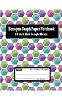 Hexagonal Graph Paper Notebook; 1/4 Inch Side Length Hexes: Organic Chemistry Lab, Ideal for gaming, Quilting, mapping, structuring, sketch, technical sketchbook, note 8.5 x 11 Inches, 120 Pages. (Hexagon, He