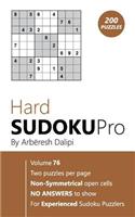 Hard Sudoku Pro: Book for Experienced Puzzlers (200 puzzles) Vol. 76