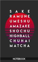 Japanese Drinks Notebook (100 pages) Sake Matcha Ramune