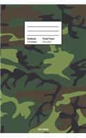 Notebook: Camouflage Military Army Journal USA patreotic veterans day memorial day composition book Birthday Gift