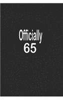 officially 65: funny and cute blank lined journal Notebook, Diary, planner Happy 65th sixty-fifth Birthday Gift for sixty five year old daughter, son, boyfriend, g