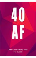 40 AF Mad Libs Birthday Book For Guests