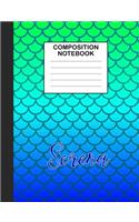 Serena Composition Notebook: Wide Ruled Composition Notebook Mermaid Scale for Girls Teens Journal for School Supplies - 110 pages 7.44x9.482